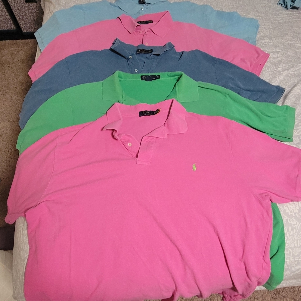 LOT-Polo by Ralph Lauren Men's Polo Shirt Collection - Pink, Green, Blue